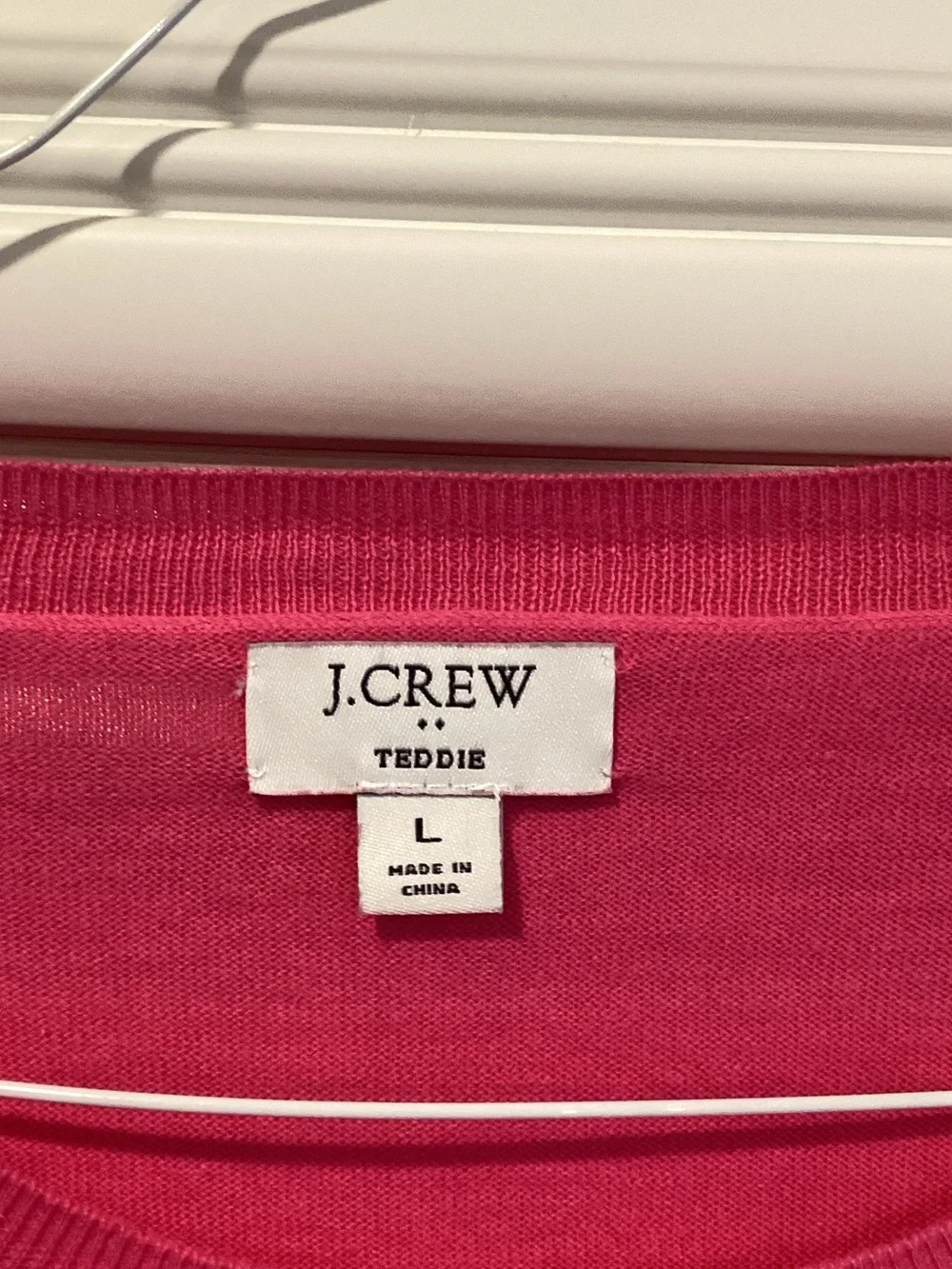 J. Crew Long Sleeve Crewneck Sweater - Hot Pink